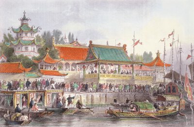 ティエンシンの劇場、ジョージニューウェナムライト作「一連の眺めの中の中国」（c.1790-1877）1843年 作： Thomas Allom